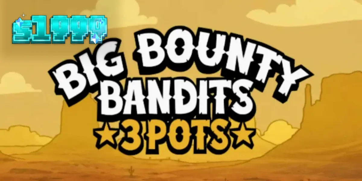Tampilan visual slot Big Bounty Bandits: 3 Pots dengan gaya animasi rubber-hose yang khas